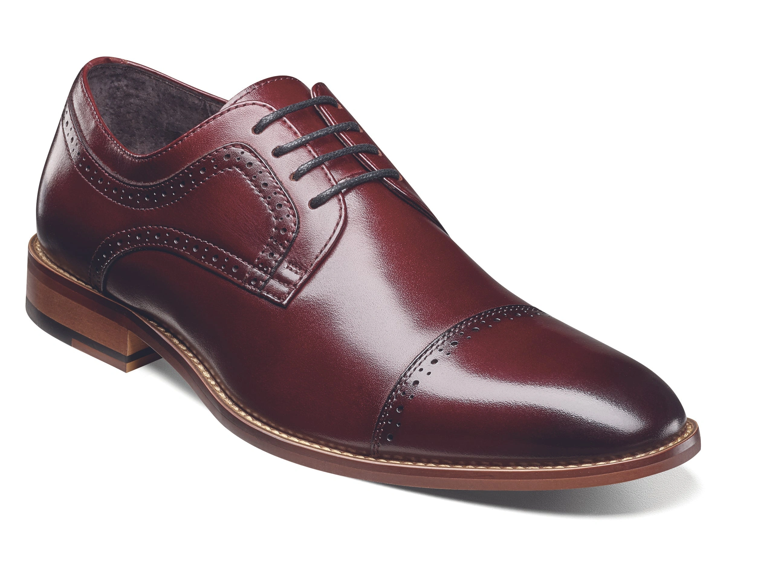 Dickinson Oxford by Stacy Adams: Burgundy Brilliance! Classic Style, Unmatched Comfort. Elevate Your Look Today!