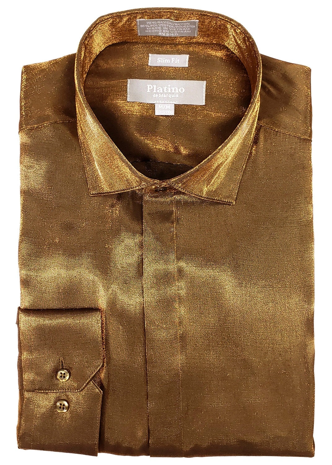 Golden Hour Silk: The Platino Slim Fit Shirt – Shine On.